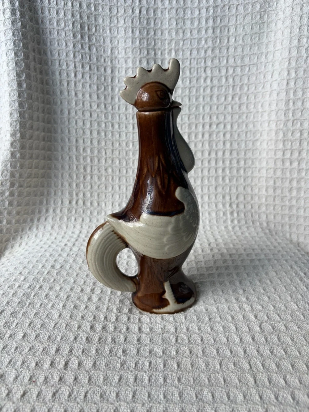 Vintage Mid-Century Ceramic Rooster Liqueur Decanter Set With Matching Cups